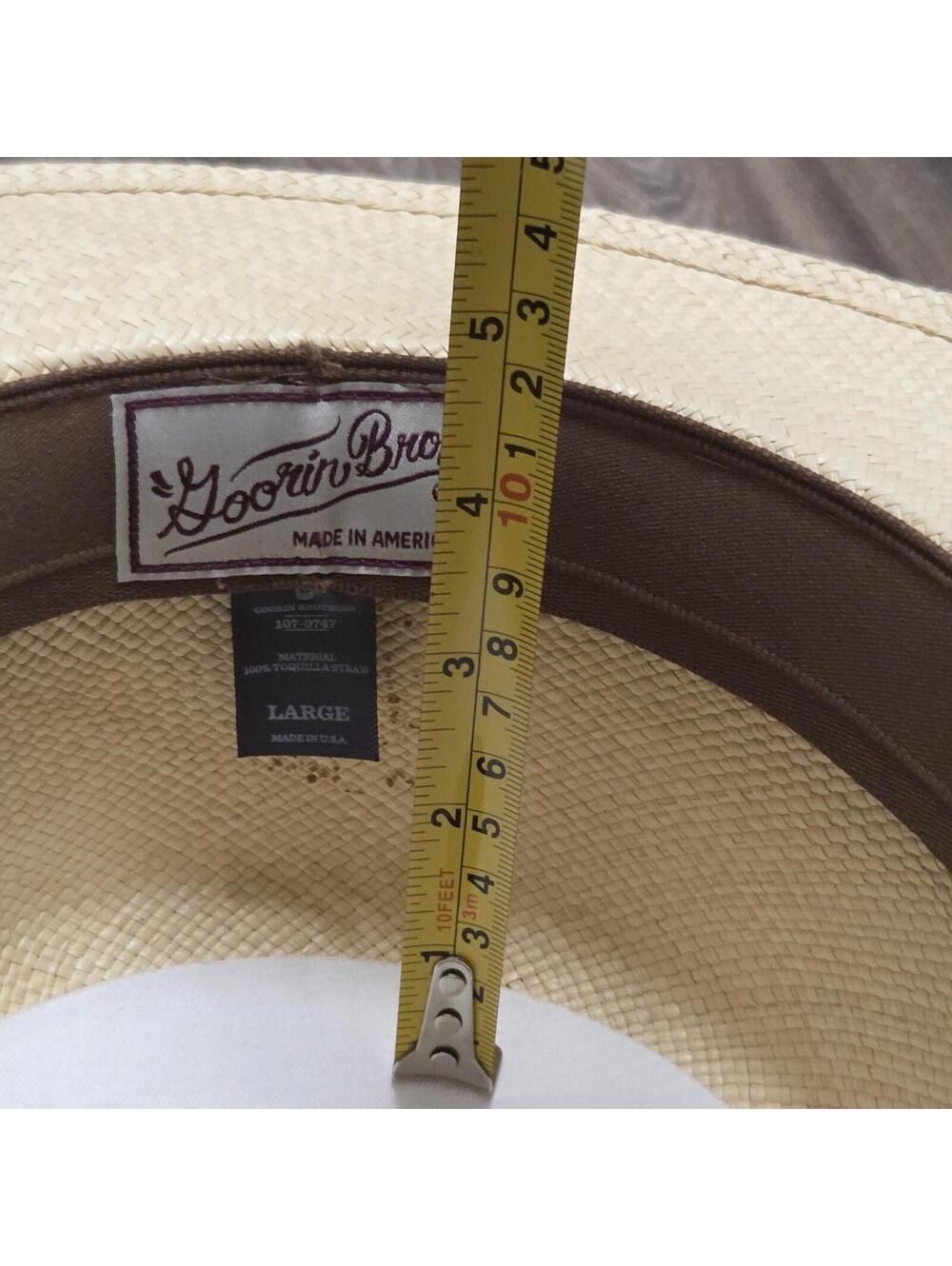 Rare Vintage Goorin Bros Straw Flat Top Sun Boater Hat Beige Size L Kai Kai ? - Picture 11 of 14